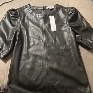 BB Dakota black leather shirt — NWT